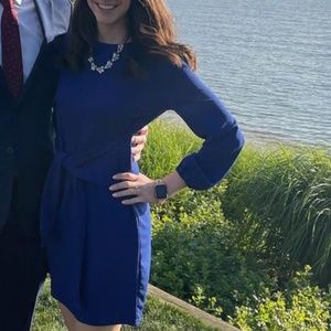 Royal Blue Long Sleeve Wrap Dress